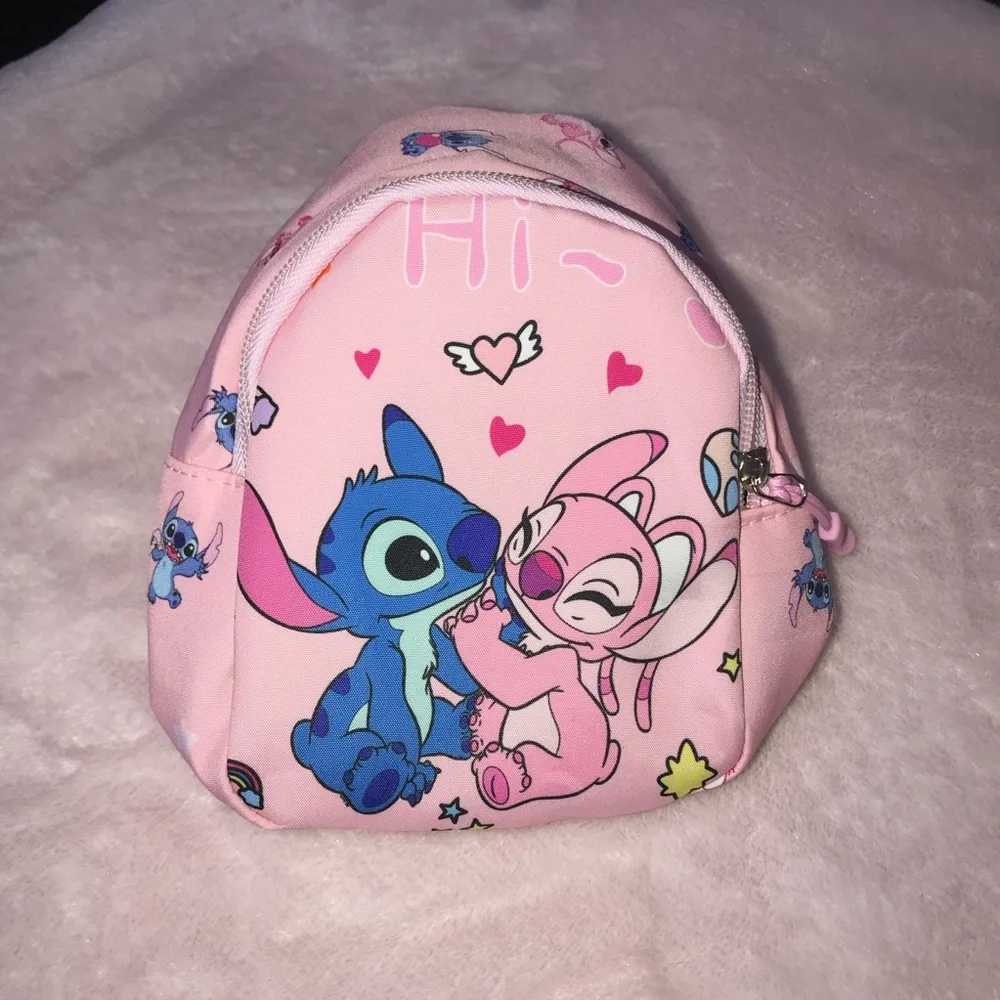 Stitch & Angela Heart Pink Small Sling Bag Backpack New without Tags - Picture 4 of 13
